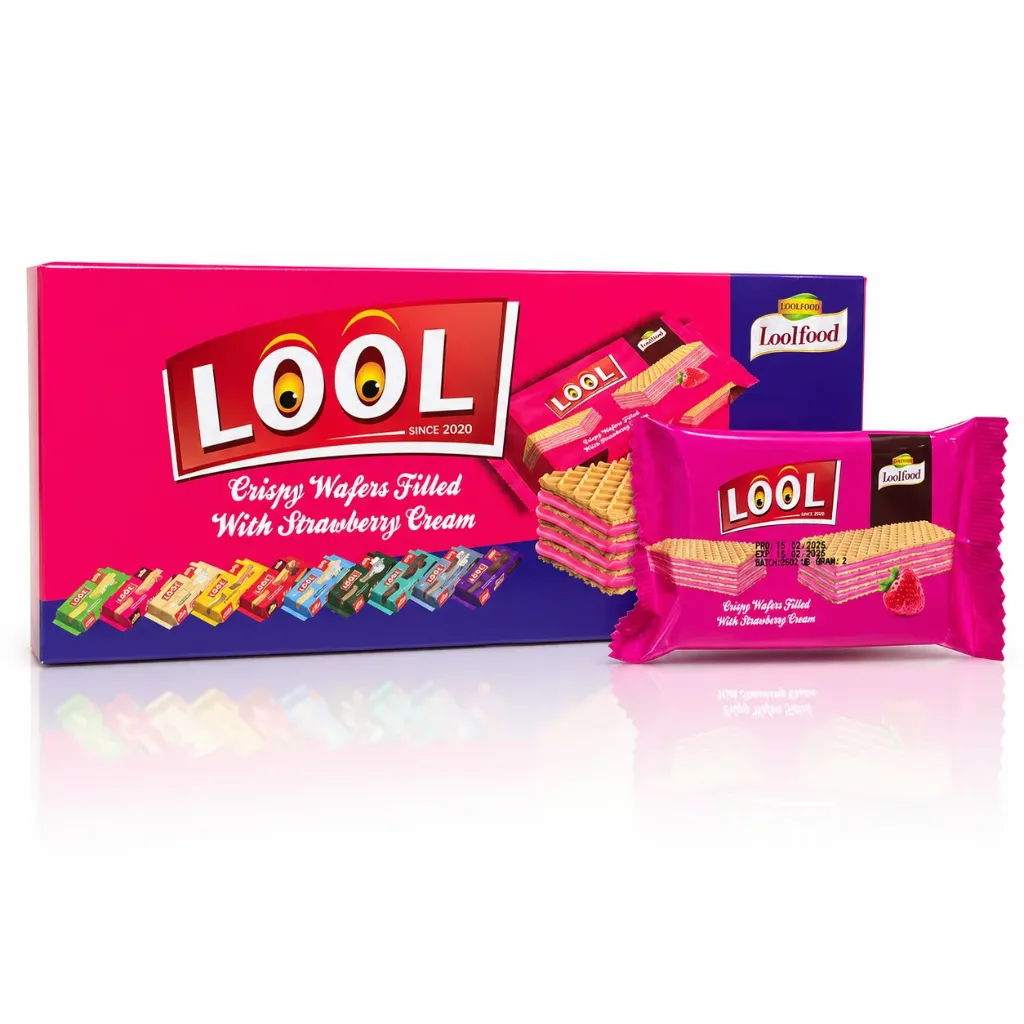 Lool Crispy Wafers Filled with Strawberry Cream   6 x 24 x 40 gm