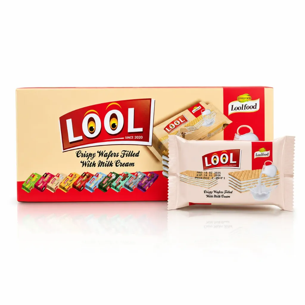 Lool Crispy Dark Wafers Filled with Milk and Cream 6 x 24 x 36 gm