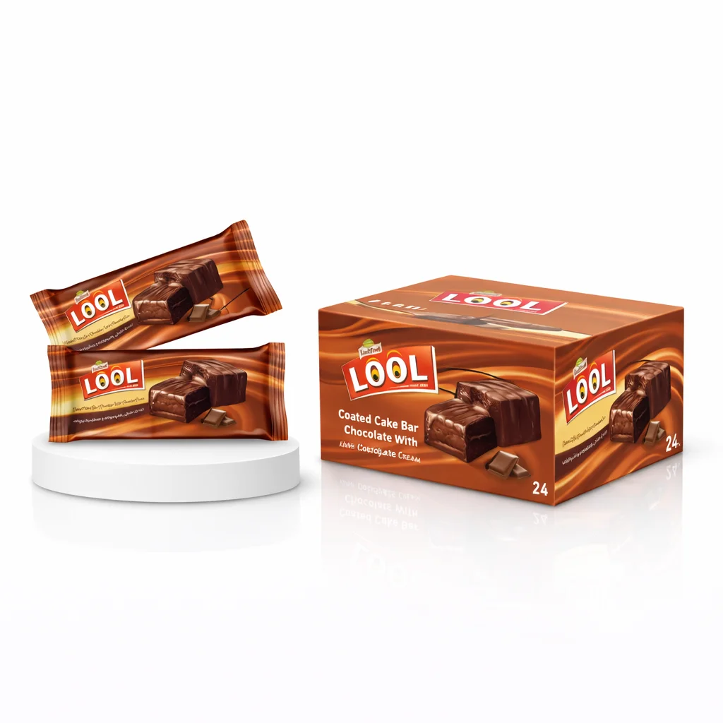 Coated Cake Bar Chocolate With Chocolate Cream 12x12x35g