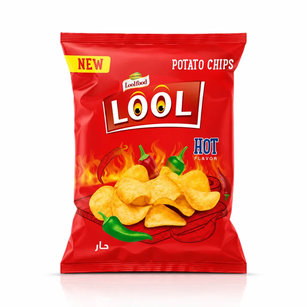Lool Potato Chips - Hot Falvor  24 x 90 gm