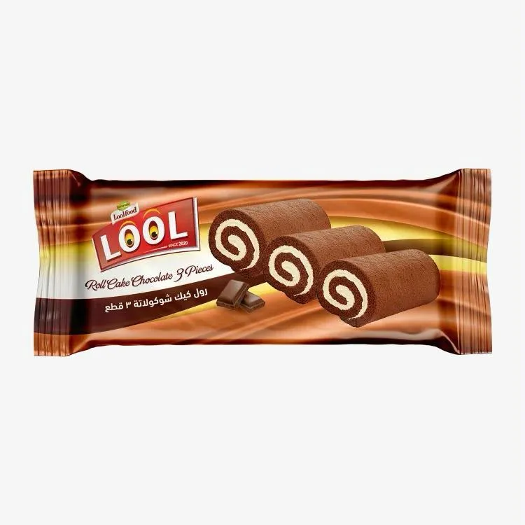 3 Pieces Roll Cake Chocolate filled with vanilla   12*12*48gms